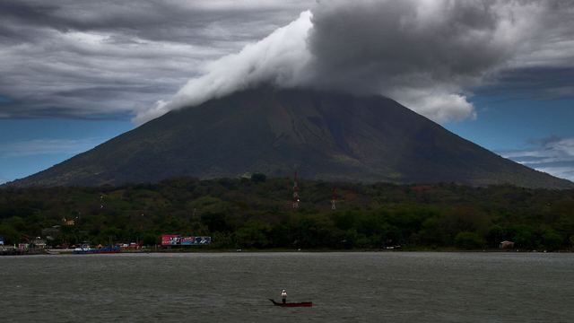 The cone of Concepción volcano above Lake Nicaragua