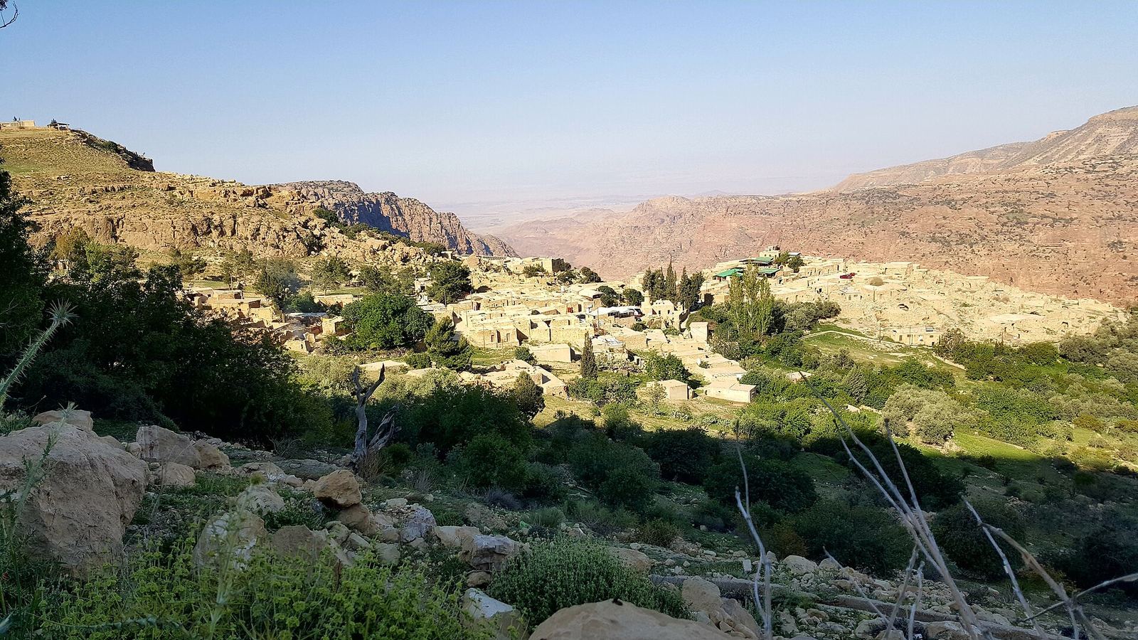 The stone village of Dana above the Wadi Dana valley