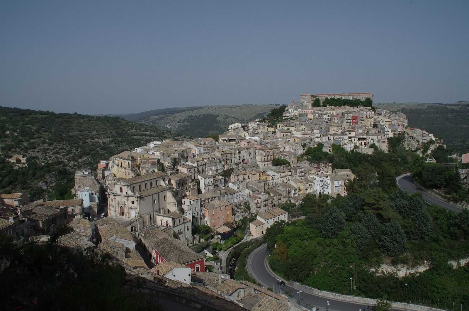 View of the baroque district of Ragusa Ibla on its hill